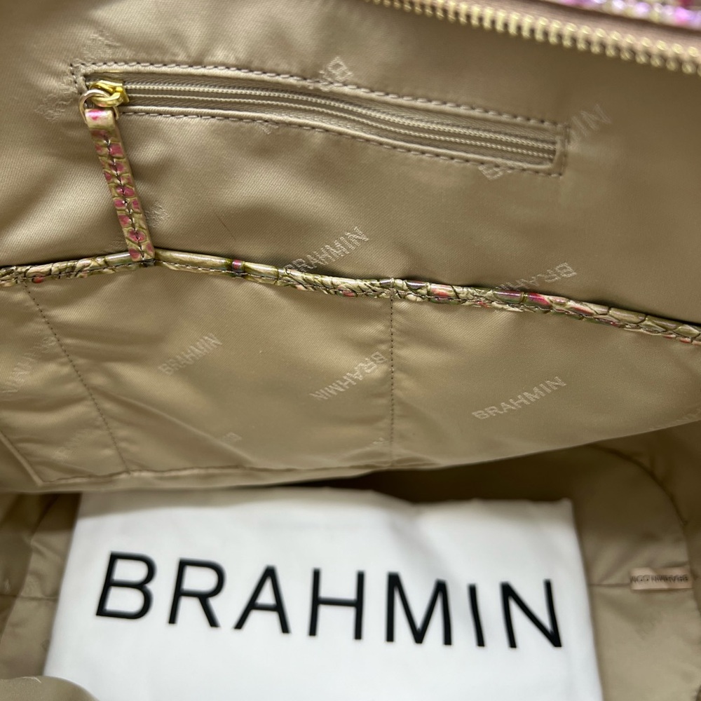 Brahmin Iridescent Multi Croc-Embossed Tote with Gold Hardware - Picture 10 of 12